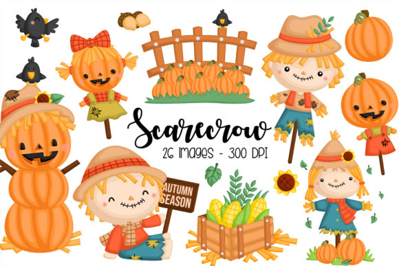 Download Autumn Season Scarecrow Clipart - Autumn Collection