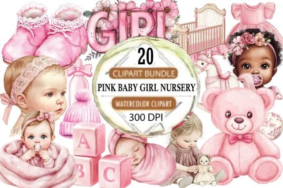 Download Pink Baby Girl Nursery Clipart - Nursery Collection