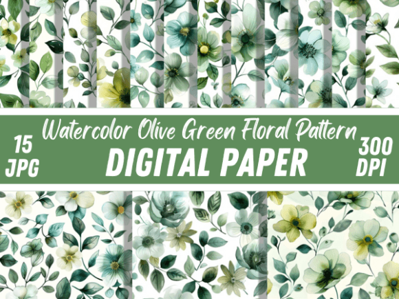 Download Olive Floral Print Fabric Paper Pattern - Print Collection
