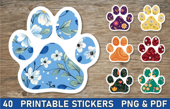 Download Paw Print Sticker Bundle Paw Sticker Png - Print Collection