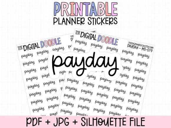 Download Payday Printable Planner Stickers - Print Collection