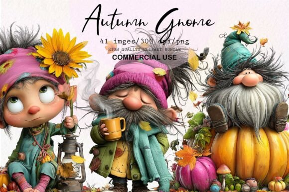 Download Whimsical Autumn Gnome Clipart - Autumn Collection