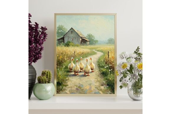 Download Geese Country Path Printable Art - Print Collection