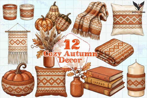 Download Cozy Autumn Decor Clipart PNG - Autumn Collection