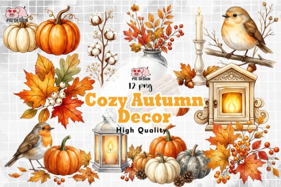 Download Cozy Autumn Decor Clipart PNG - Autumn Collection