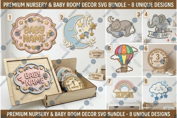 Download Nursery &amp; Baby Room Decor SVG Bundle - Nursery Collection