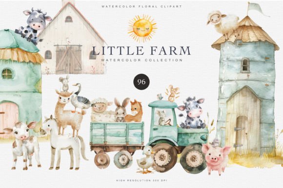 Download Nursery Little Farm Animal Clipart Set - Nursery Collection
