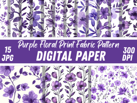 Download Purple Floral Print Fabric Paper Pattern - Print Collection