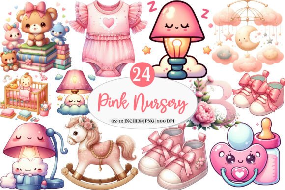 Download Pink Baby Girl Nursery Clipart - Nursery Collection