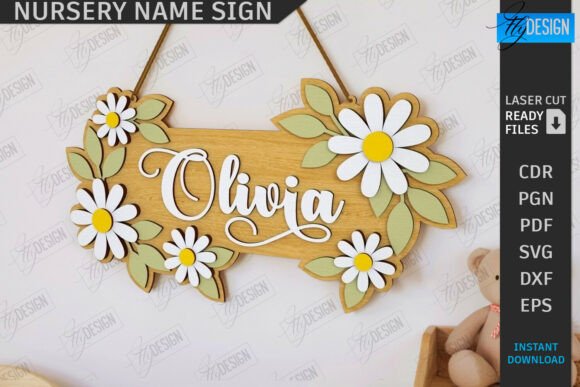 Download Nursery Name Sign Laser Cut | Home Decor - Nursery Collection