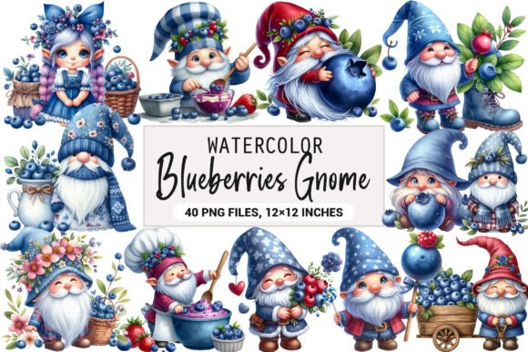 Download Gnome Clipart, Blueberries Gnome - Blueberries Collection