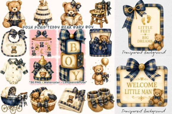 Download Posh Plaid Baby Boy Teddy Bear Nursery - Nursery Collection