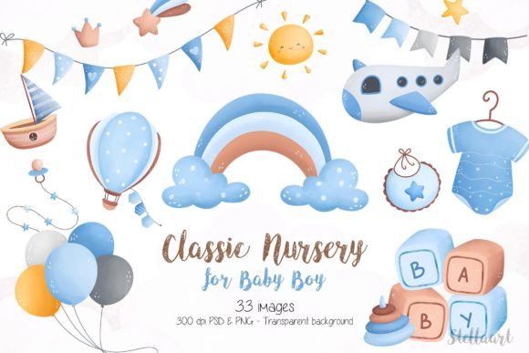 Download Classic Nursery for Baby Boy Clipart - Nursery Collection