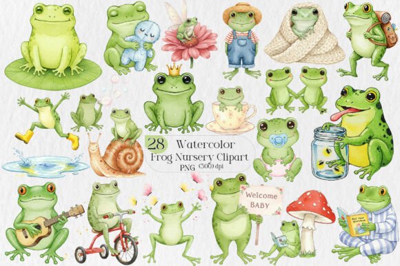 Download Frog Nursery Clipart Sublimation - Nursery Collection