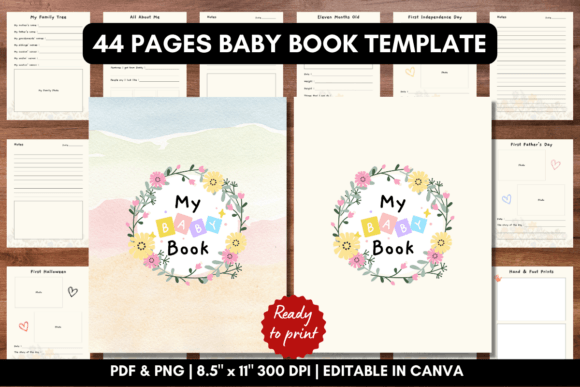 Download Printable Baby Book Template Bundle - Print Collection