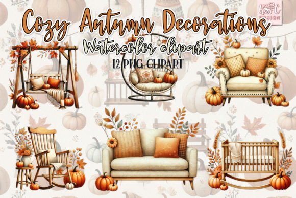 Download Cozy Autumn Decor Seasonal Clipart Set - Autumn Collection